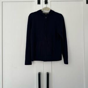 J. Crew Cashmere Dark Navy Blue Zip  Hoodie
